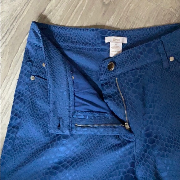 Eric Prussian Blue Lizard Print 5 Pocket Jeans - Picture 3 of 8